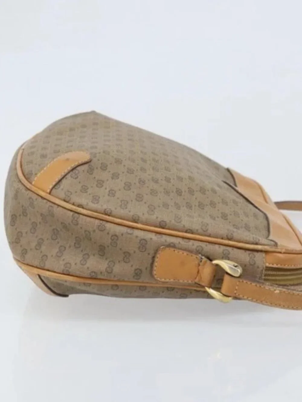 GUCCI Micro GG Supreme Shoulder Bag PVC Beige Gold 001 104 0558 Auth ka3520